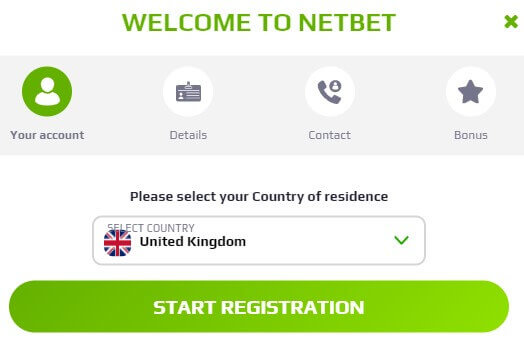 Sign up with NetBet