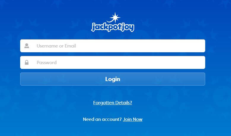 Jackpotjoy Bingo Login Page