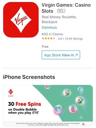 Virgin Games iOS App