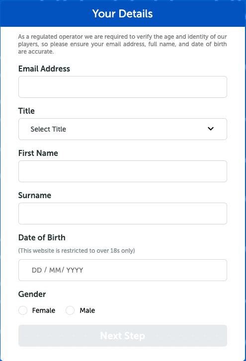 jackpotjoy signup form