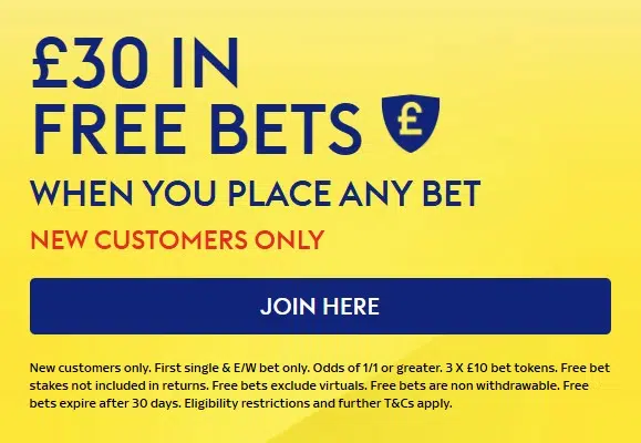 skybet uk welcome offer 30 pounds in free bets