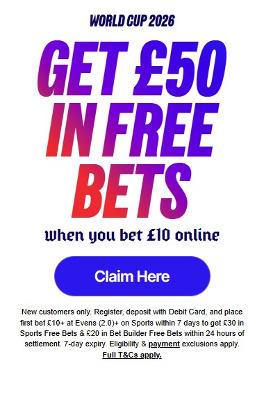 betfred uk new world cup 2026 bonus offer